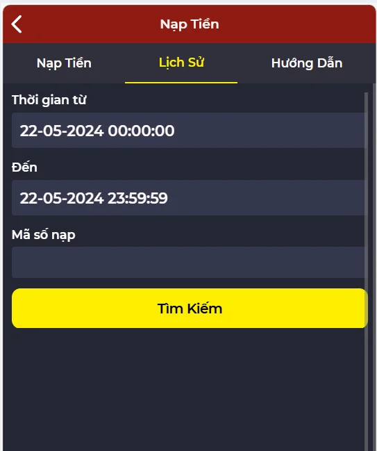 Tra cứu lịch sử nạp tiền dễ dàng