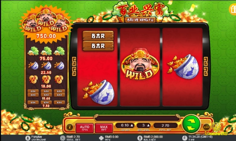 Chơi mức cược lớn nhất bằng cách nhấn Max Bet