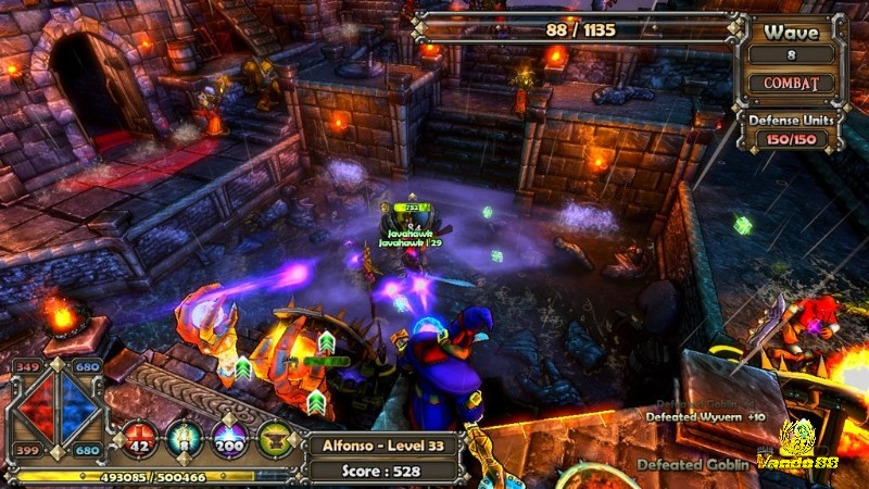 Xây dựng phòng thủ và chiến đấu trong game dungeon defenders