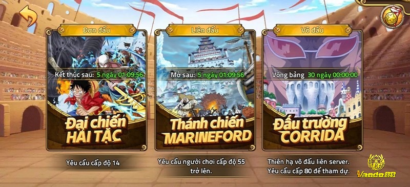 Đấu trường là nơi so tài của các đội