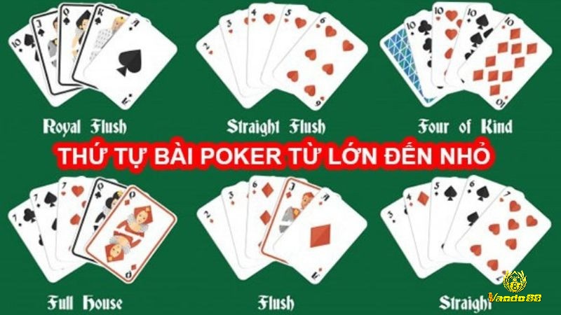 Thứ tự độ lớn tay bài trong Poker