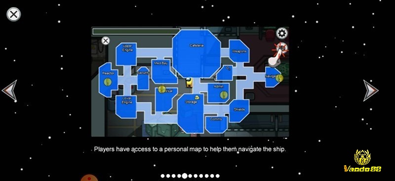 Bản đồ trong game với nhiều phòng khác nhau tạo nên sự đa dạng và hấp dẫn
