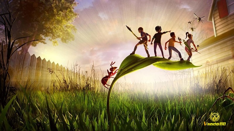 Game Grounded lấy bối cảnh một nhóm trẻ em bị thu nhỏ còn 9mm và bị bỏ lại trong khu vườn